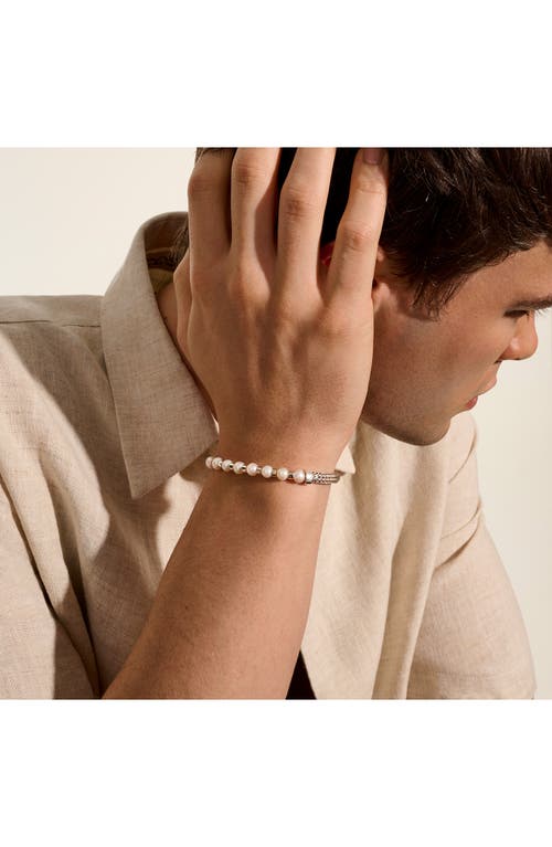 Shop John Hardy Jh Essential Pearl Bracelet, Sterling Silver In Silver/pearl