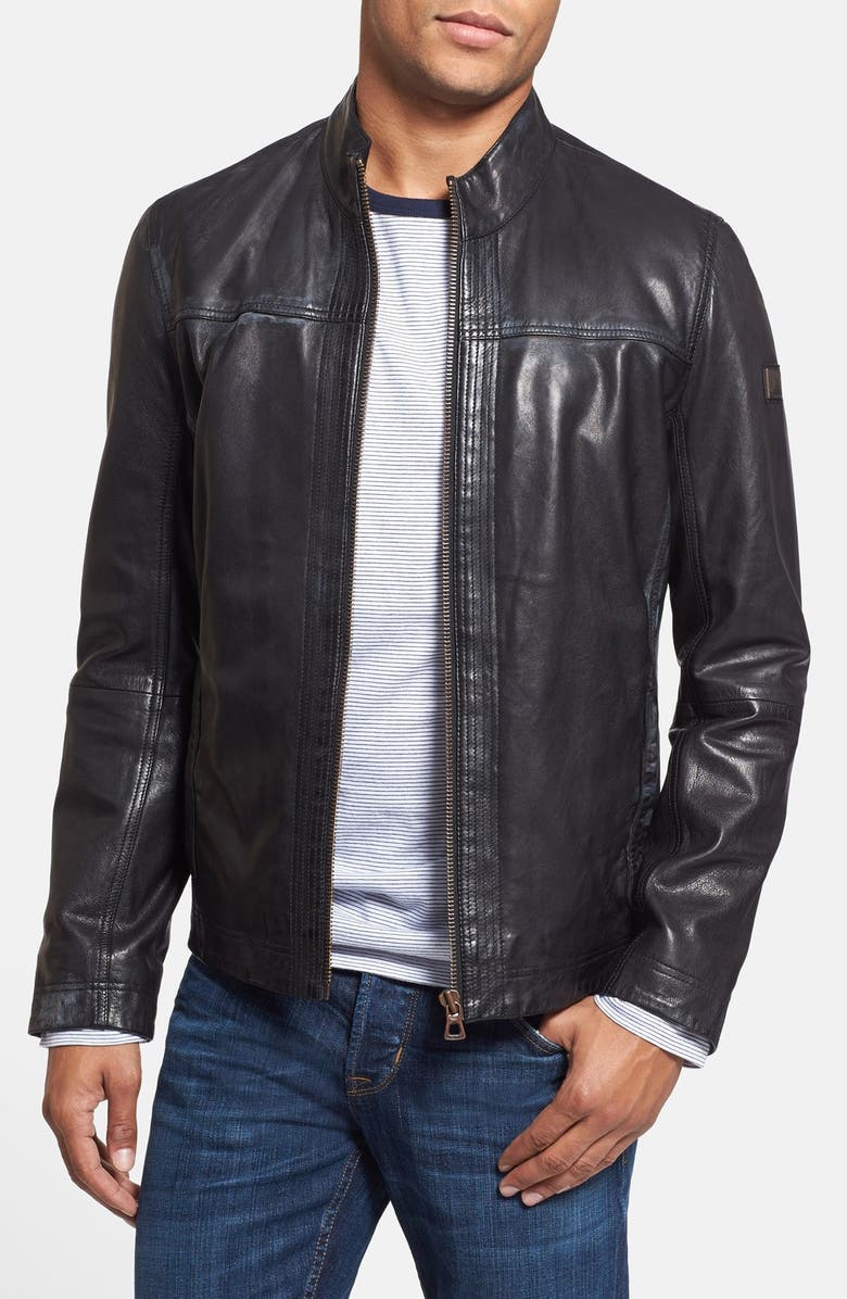 BOSS Orange 'Jips' Extra Trim Fit Sheepskin Leather Jacket | Nordstrom