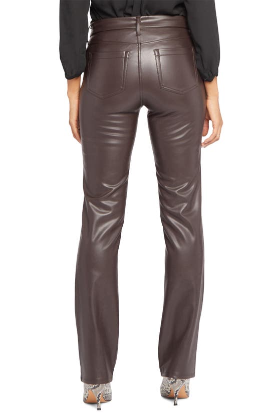 Nydj Marilyn Faux Leather Straight Leg Pants In Cordovan