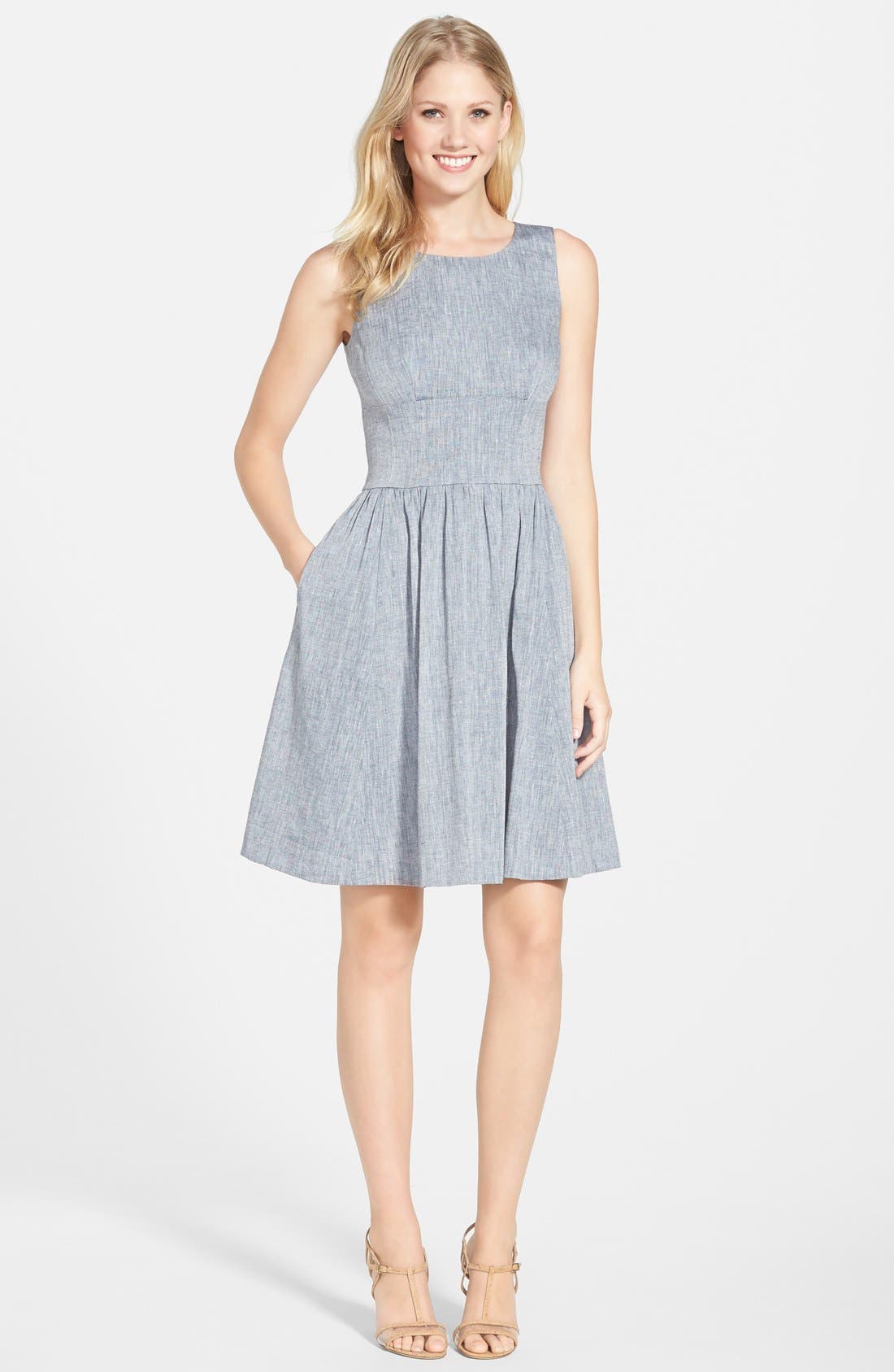 linen fit and flare dress