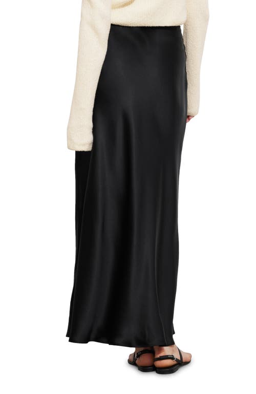 Shop & Other Stories Satin Maxi Skirt In Black Dark