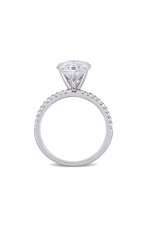 Delmar Pear Cut Lab-created Moissanite Ring In Silver