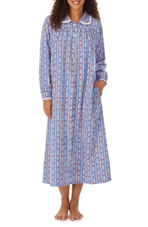 Cotton Flannel Ballet Nightgown in Blue Multi