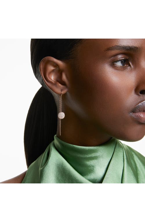 Swarovski White, Rhodium Plated Or Rose-gold Tone Meteora Drop Earrings In Rose Gold