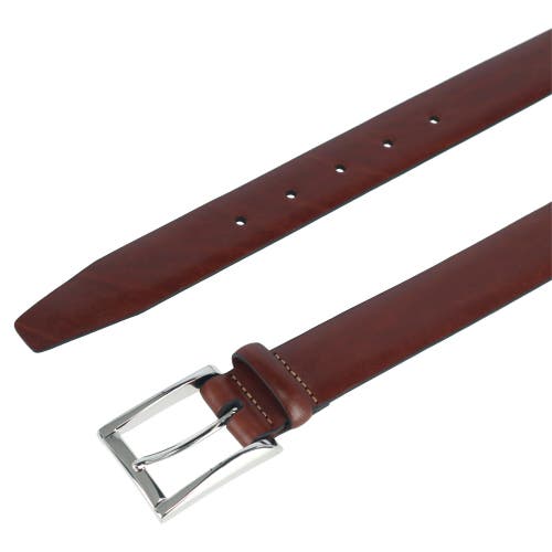 Shop Trafalgar Broderick 32mm Leather Dress Belt In Honey Maple