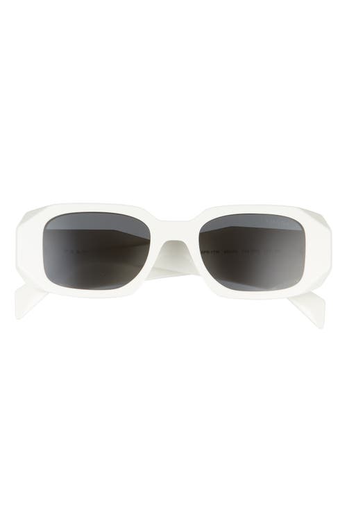 Shop Prada Runway 49mm Rectangular Sunglasses In Talc/dark Grey