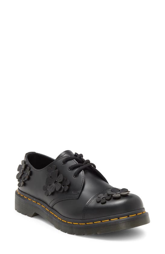 Shop Dr. Martens' Dr. Martens 1461 Floral Appliqué Derby In Black Smooth