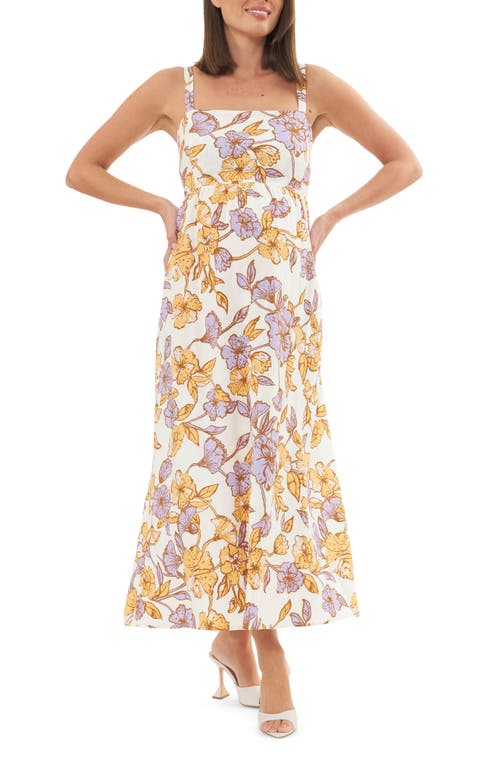 Ripe Maternity Brook Floral Sundress Natural at Nordstrom,