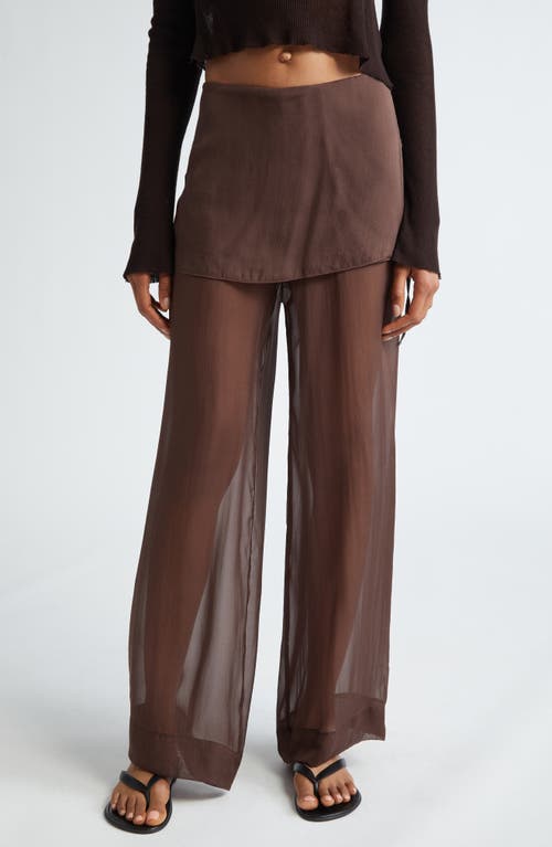 Shop Paloma Wool Archive Layered Silk Trousers In Brown