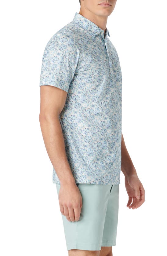 Shop Bugatchi Victor Ooohcotton® Leaf Print Polo In Mint