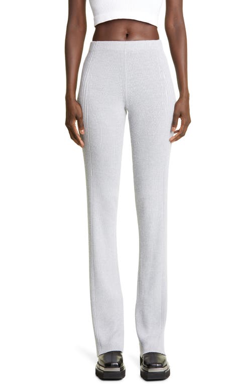 Dion Lee Light Reflective Ribbed Flare Pants in Silver