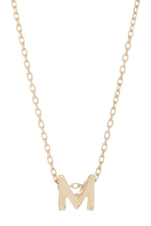 14K Gold Plate Initial Necklace