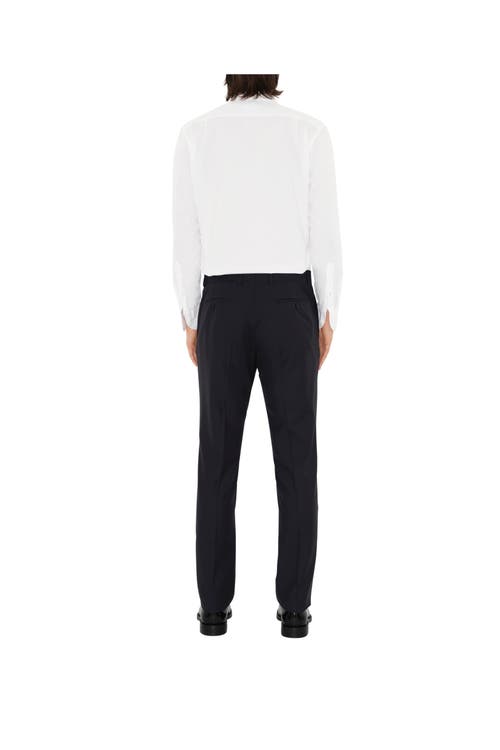 Burberry Wool Tailored Trousers In Dark Navy