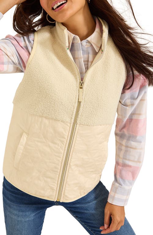 Shop Tommy Bahama Mixed Media Quilted Vest In New Ecru