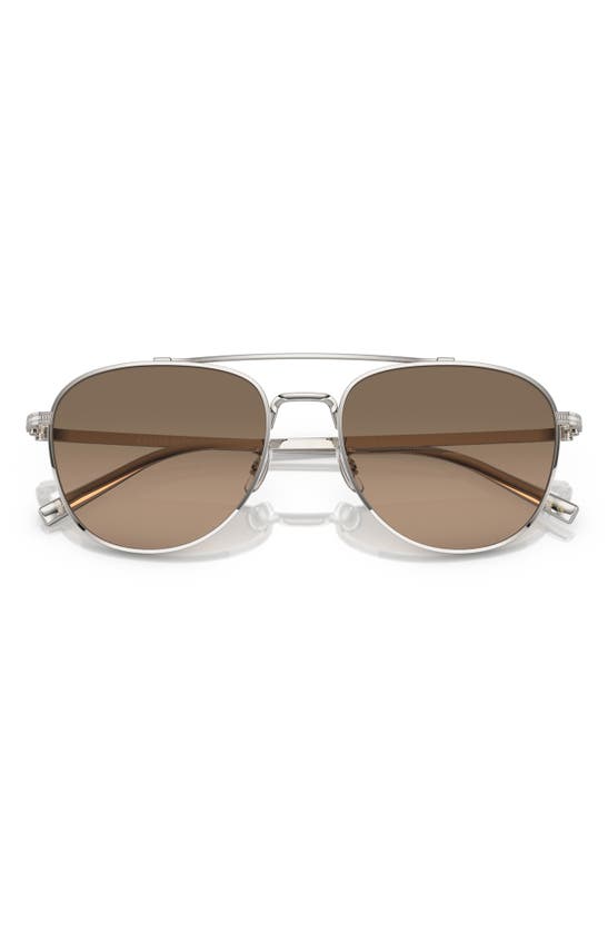 Shop Oliver Peoples 55mm Rivetti Polarized Pilot Sunglasses In Silver