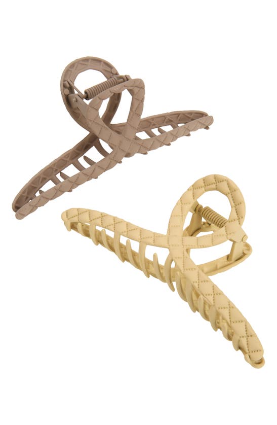 Shop Tasha Assorted 2-pack Claw Clips In Cream Taupe