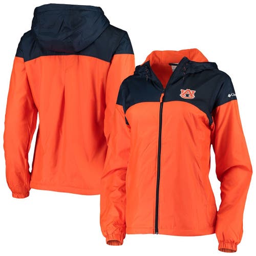 Women's Columbia Orange/Navy Auburn Tigers Flash Forward Lined Full-Zip Windbreaker Jacket