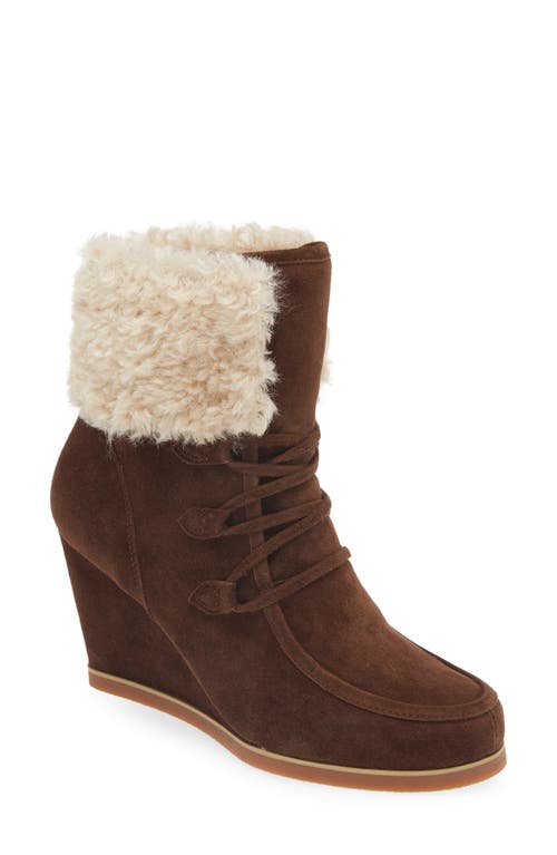 North Star Wedge Bootie in Chocolate Shearling