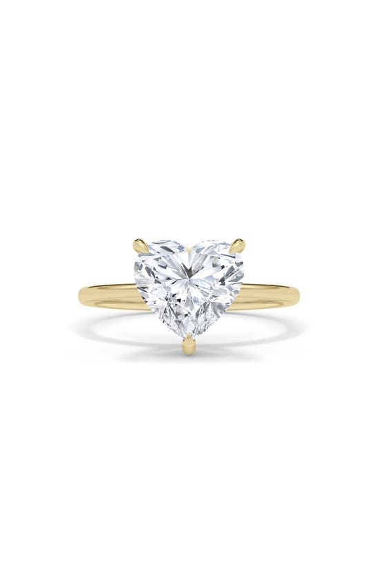 Shop Hautecarat 18k White Gold Heart Cut Lab Created Diamond Engagement Ring In 18k Yellow Gold