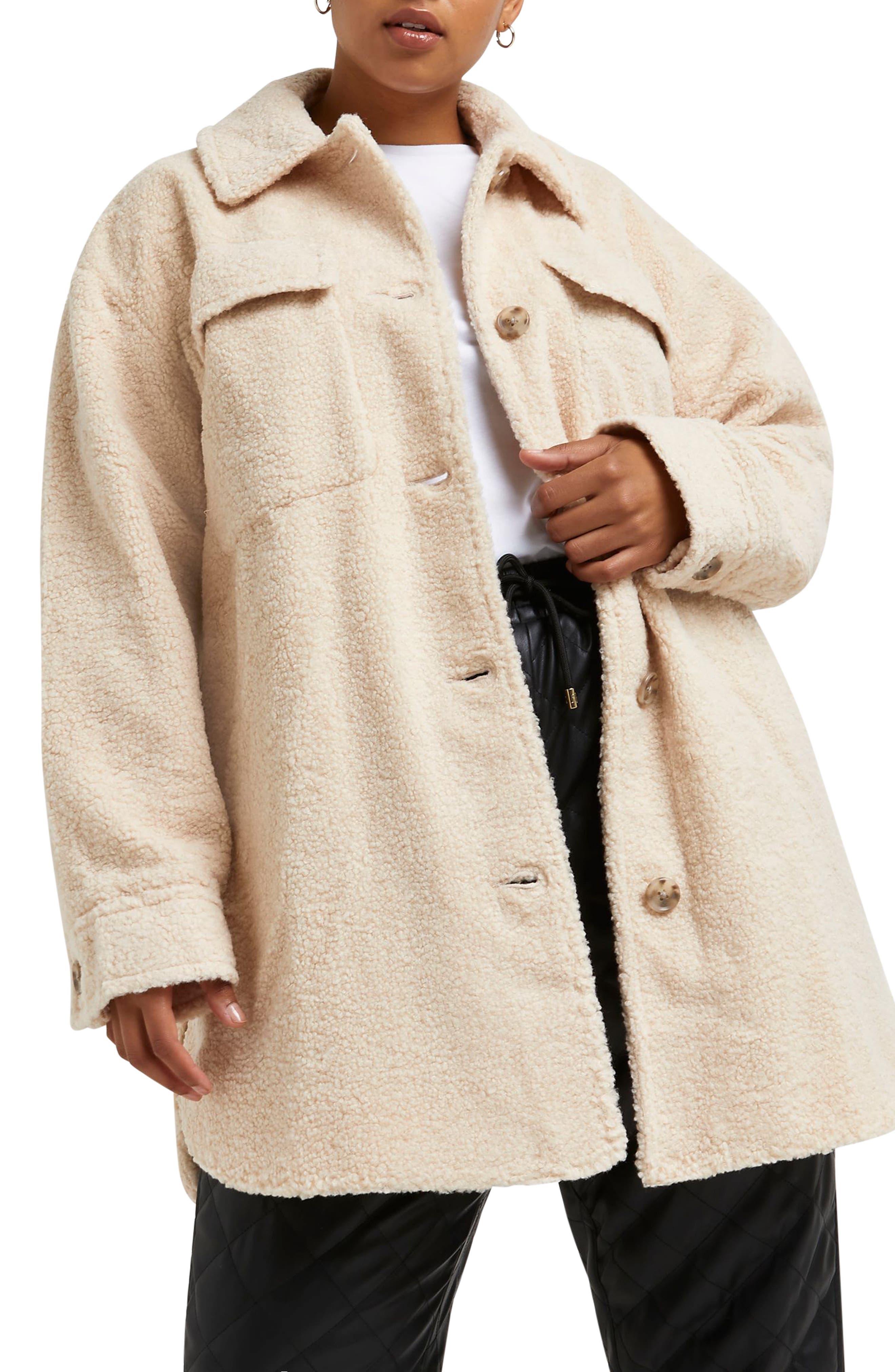 plus size pile coat