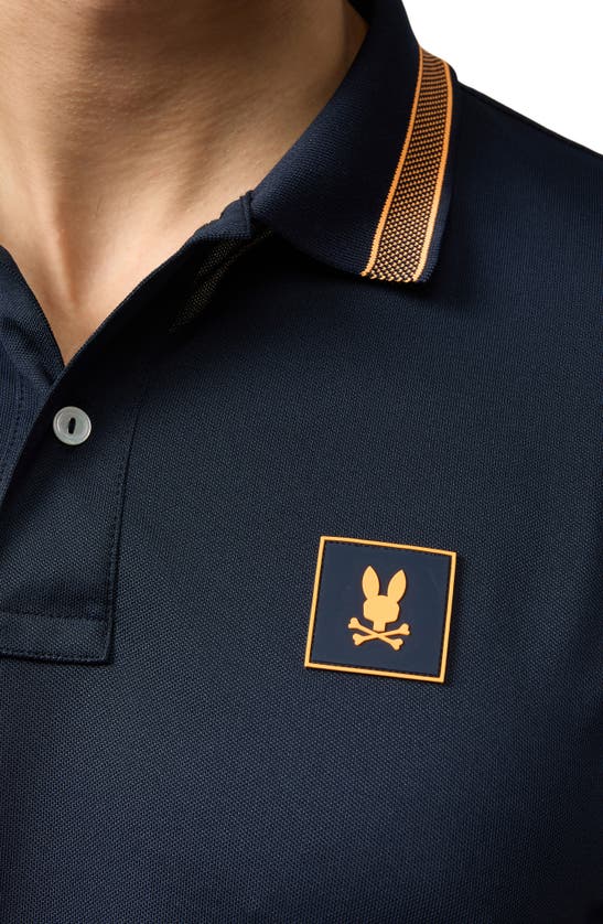 Shop Psycho Bunny Tarrytown Sport Tipped Piqué Knit Polo In Navy