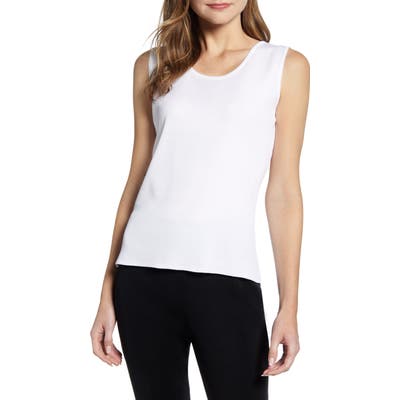 Ming Wang Scoop Neck Tank, White