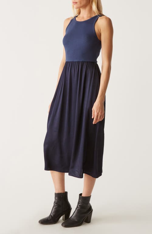 Michael Stars Bridgette Media Tank Midi Dress In Nocturnal In Nocturnal
