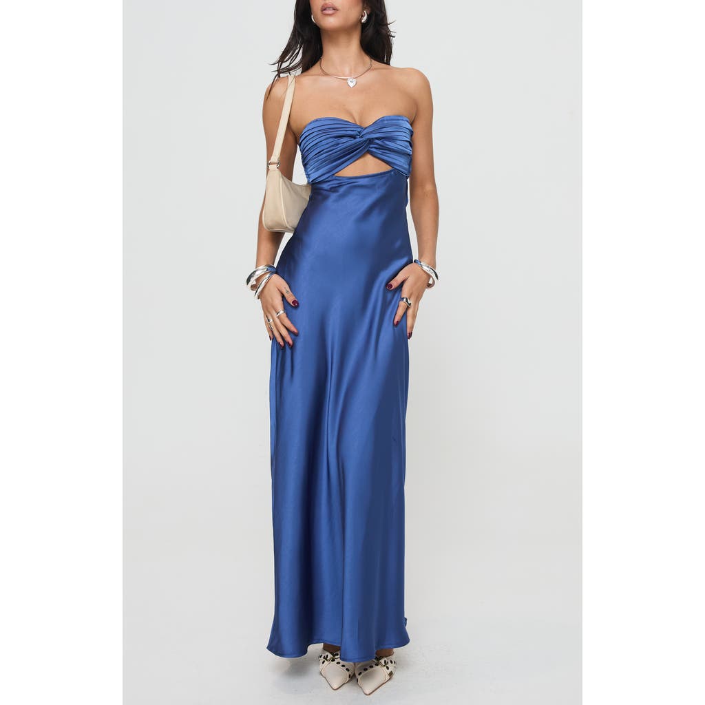 Princess Polly Faviola Strapless Maxi Dress In Blue