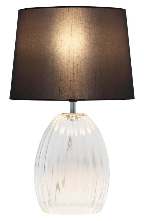 Shop Lalia Home Fluted Glass Table Lamp In Clear Glass/gray Shade