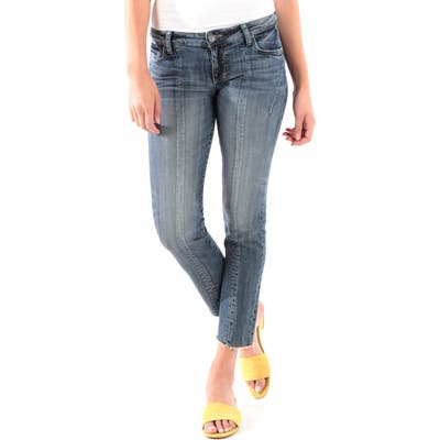 Kut From The Kloth Catherine Raw Hem Ankle Straight Leg Jeans, Blue