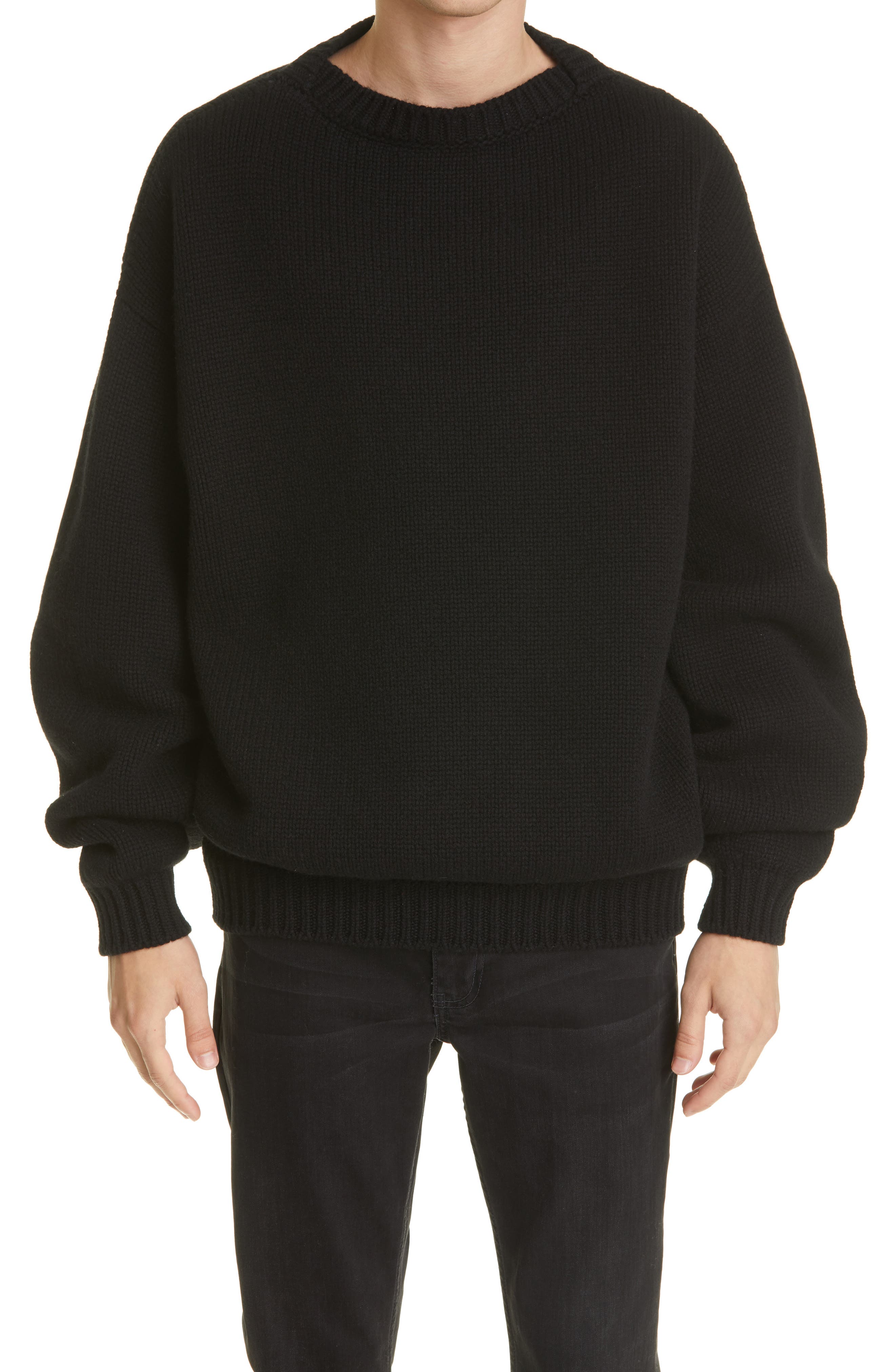 Fear of God Overlapped Wool Sweater in Black at Nordstrom, Size Medium Us