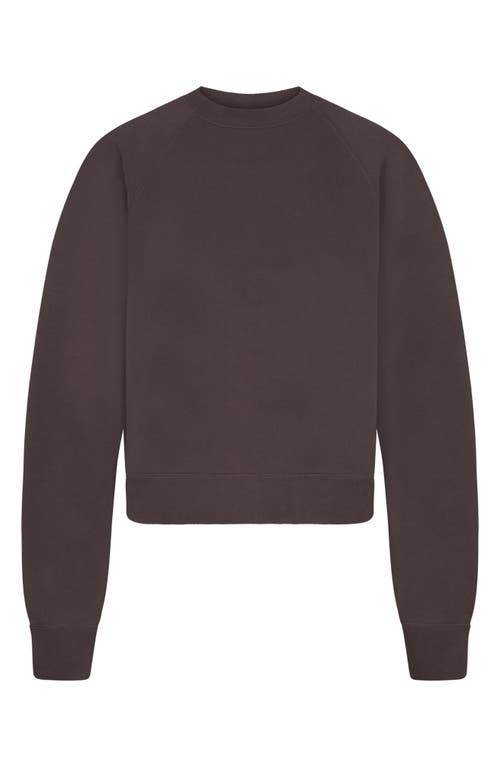 Shop Skims French Terry Crewneck Sweatshirt In Iron