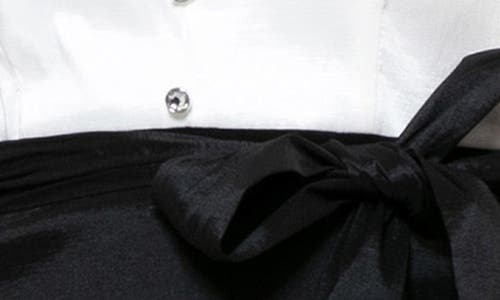Sl Fashions Taffeta A-line Gown In Black White