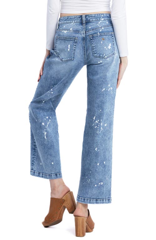 WASH LAB DENIM WASH LAB DENIM RELAXED DISTRESSED ANKLE WIDE LEG JEANS