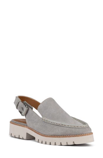 Donald Pliner Essex Suede Slingback Loafer In Dove