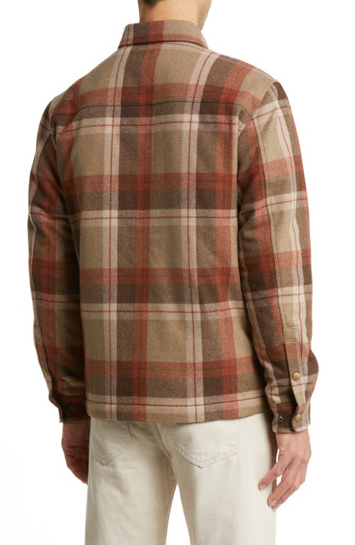 Shop One Of These Days Flannel Wool Blend Overshirt In Tan/brown