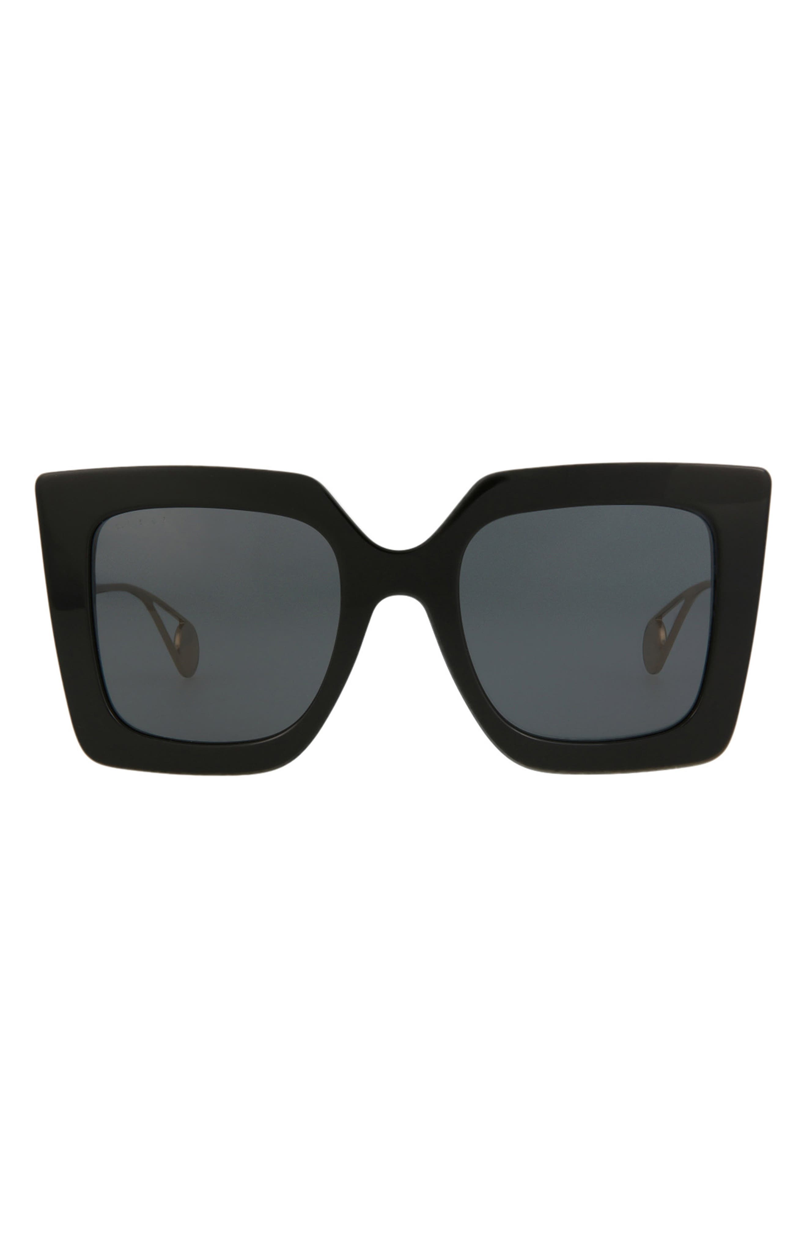 gucci 57mm square sunglasses black grey