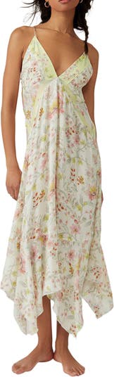 New Free People Amelia Lace Maxi Dress $198 X-SMALL Brown the slip. is  missing