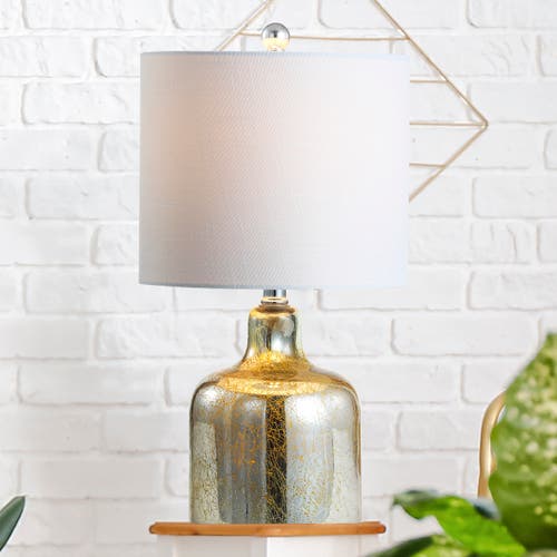 Jonathan Y Gemma Glass Bell Led Table Lamp In Gold