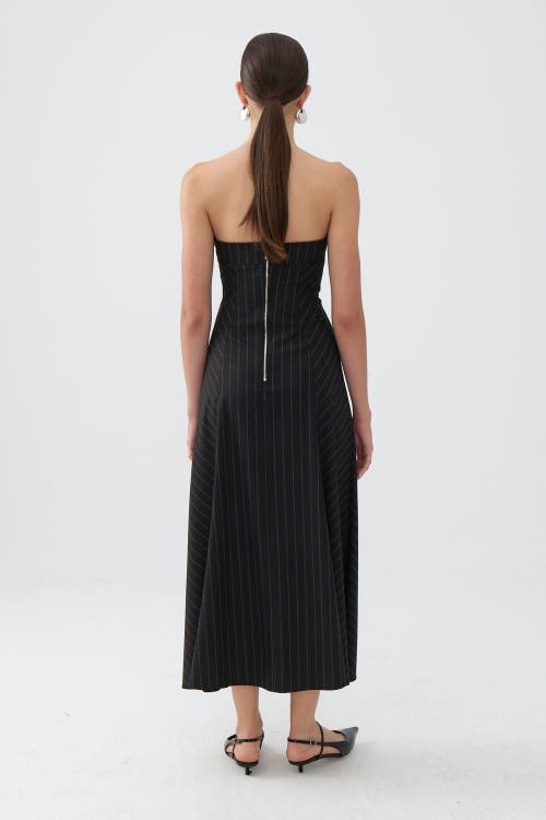 Shop Nocturne Strapless Maxi Dress In Black