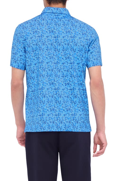 Shop Bugatchi Victor Ooohcotton® Abstract Print Polo In Classic Blue