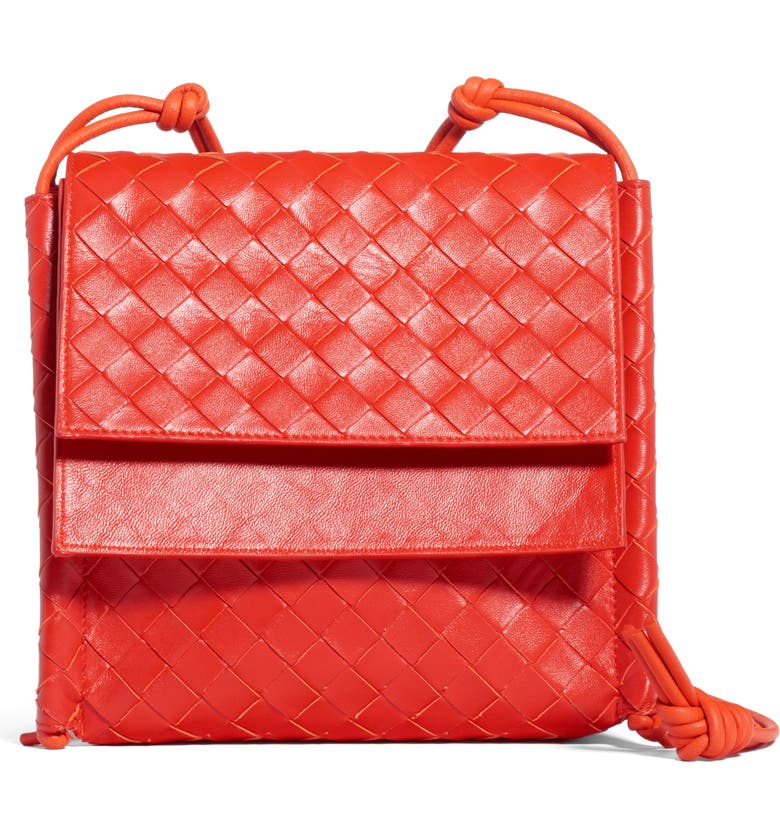 BOTTEGA VENETA Bottega Venenta Intrecciato Small Flap Crossbody Bag, Main, color, NAIL POLISH