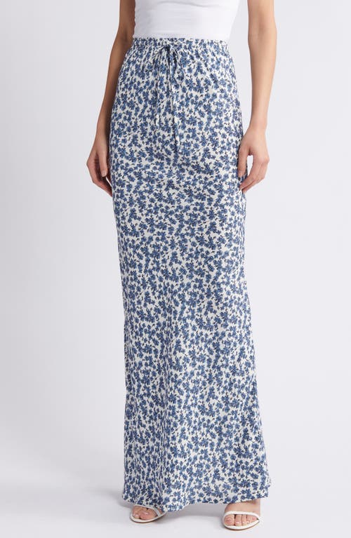 Faithfull the Brand Menton Floral Maxi Skirt Leilani Print/Mid Blue at Nordstrom,