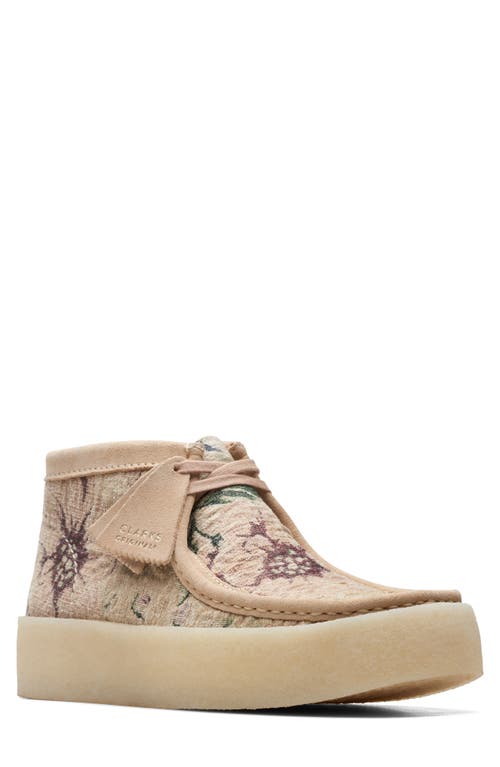 Clarks(r) Wallabee Moc Toe Derby in Tan Floral
