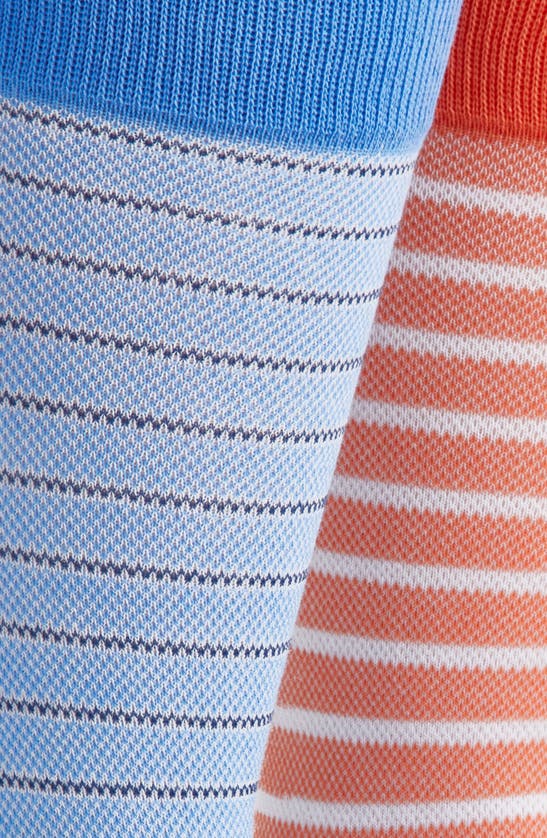 Shop Polo Ralph Lauren Assorted 2-pack Oxford Stripe Dress Socks In Blue