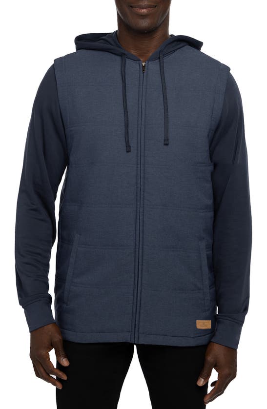 Travismathew Scavenger Zip Hoodie In Heather Navy