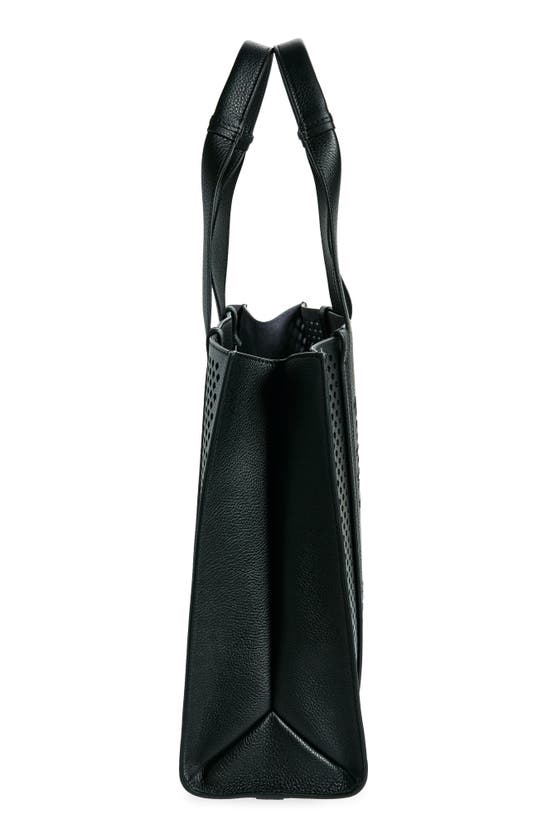 Shop Chloé Large Woody Perforated Leather Tote In Black