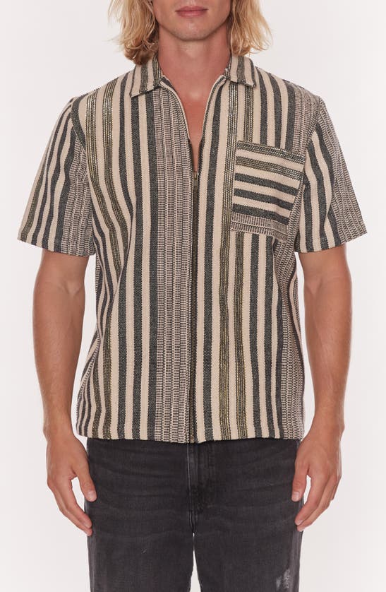 Raga Man Calicut Short Sleeve Zip Up Shirt In Multi