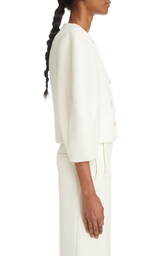 Chloé Silk & Wool Blend Lantern Sleeve Jacket In Coconut Milk
