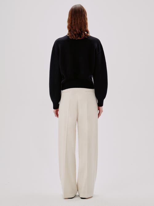 Another Tomorrow Cashmere Knit Sweatshirt In Black